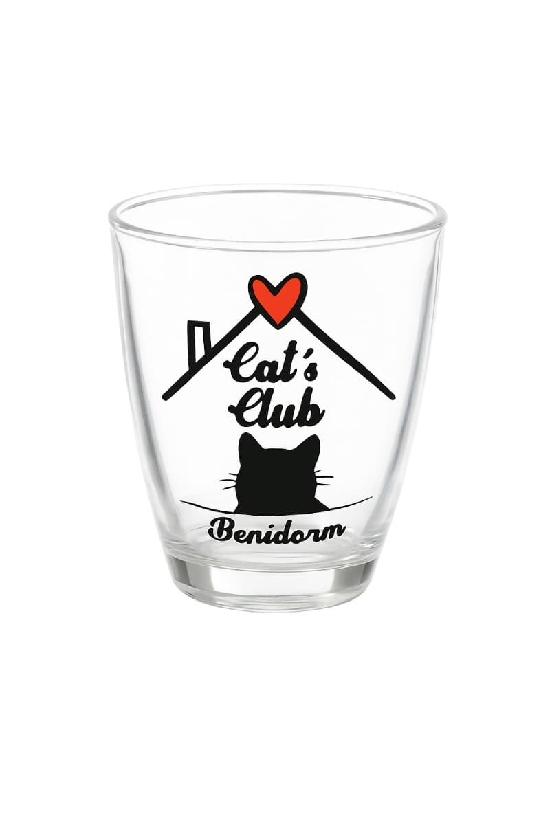 Cat’s Club Benidorm taza de vidrio
